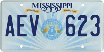 MS license plate AEV623