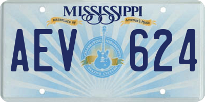 MS license plate AEV624