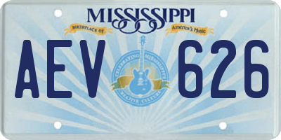 MS license plate AEV626