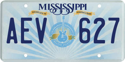 MS license plate AEV627