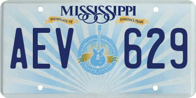 MS license plate AEV629