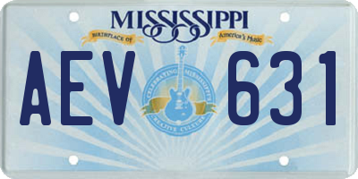 MS license plate AEV631