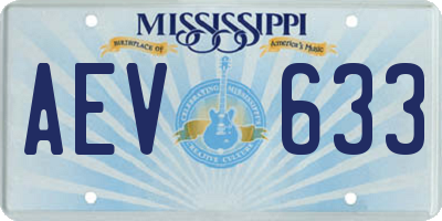 MS license plate AEV633