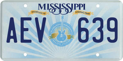 MS license plate AEV639