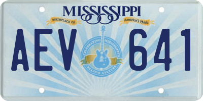 MS license plate AEV641