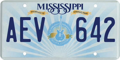 MS license plate AEV642