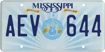 MS license plate AEV644