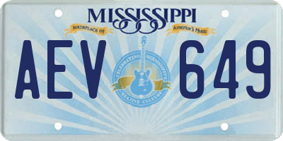 MS license plate AEV649