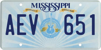 MS license plate AEV651