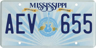 MS license plate AEV655