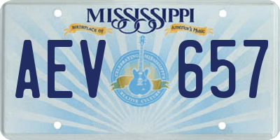 MS license plate AEV657