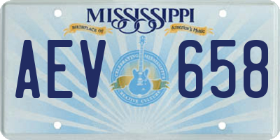 MS license plate AEV658