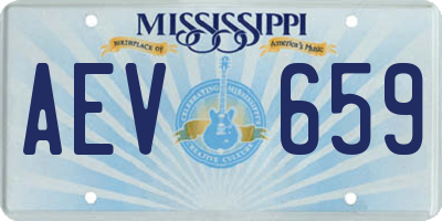 MS license plate AEV659