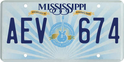 MS license plate AEV674