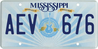 MS license plate AEV676