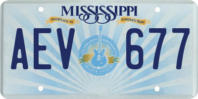 MS license plate AEV677