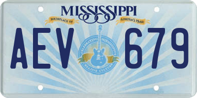 MS license plate AEV679