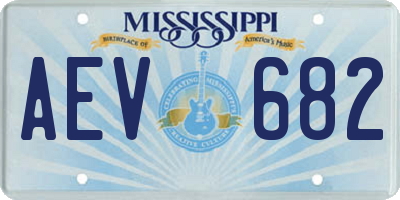 MS license plate AEV682