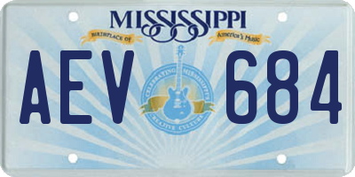 MS license plate AEV684