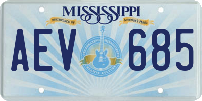 MS license plate AEV685