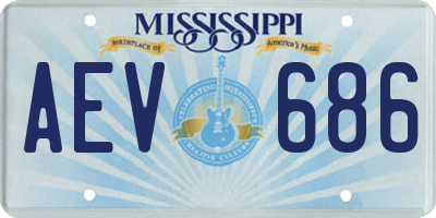 MS license plate AEV686