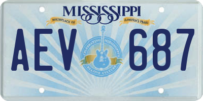 MS license plate AEV687