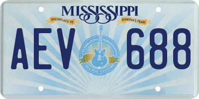 MS license plate AEV688