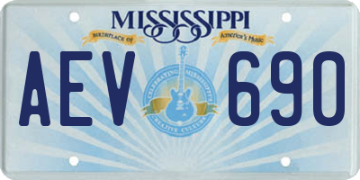 MS license plate AEV690