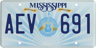 MS license plate AEV691