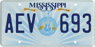 MS license plate AEV693