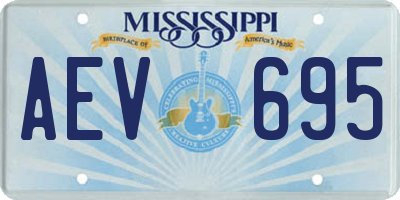 MS license plate AEV695