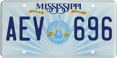 MS license plate AEV696