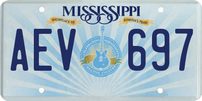 MS license plate AEV697