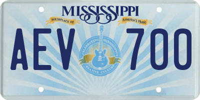 MS license plate AEV700
