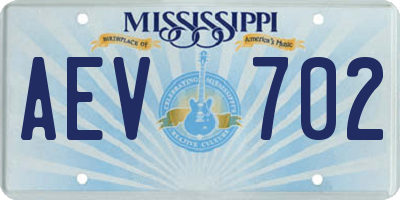 MS license plate AEV702