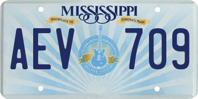 MS license plate AEV709