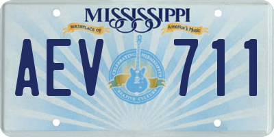 MS license plate AEV711