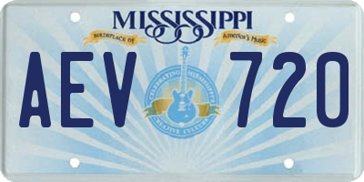 MS license plate AEV720