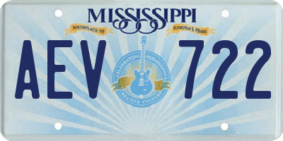 MS license plate AEV722