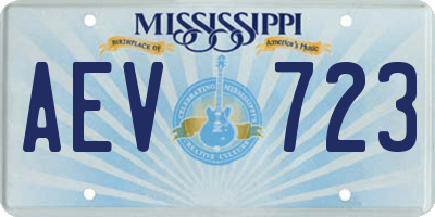 MS license plate AEV723