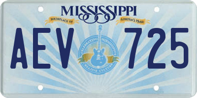 MS license plate AEV725