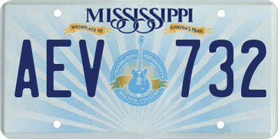 MS license plate AEV732