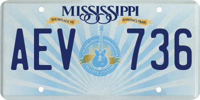 MS license plate AEV736
