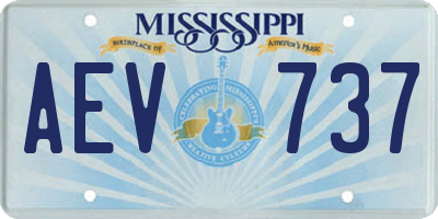 MS license plate AEV737