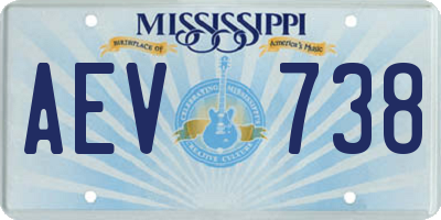 MS license plate AEV738