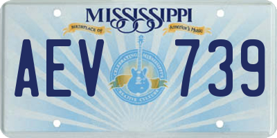 MS license plate AEV739