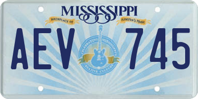 MS license plate AEV745