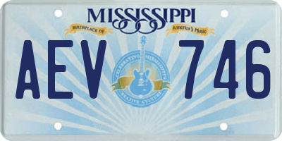 MS license plate AEV746