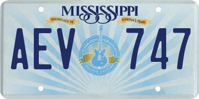 MS license plate AEV747