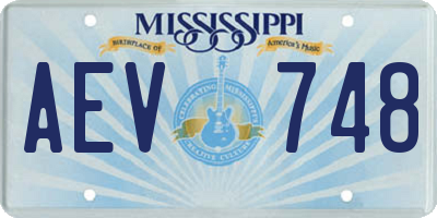 MS license plate AEV748